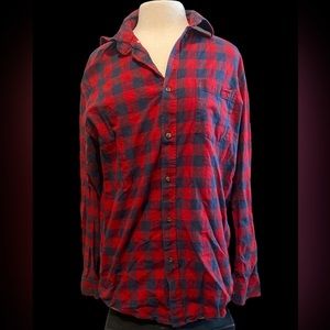 FADED GLORY   B U T T O N   U P-   Red & Blue check